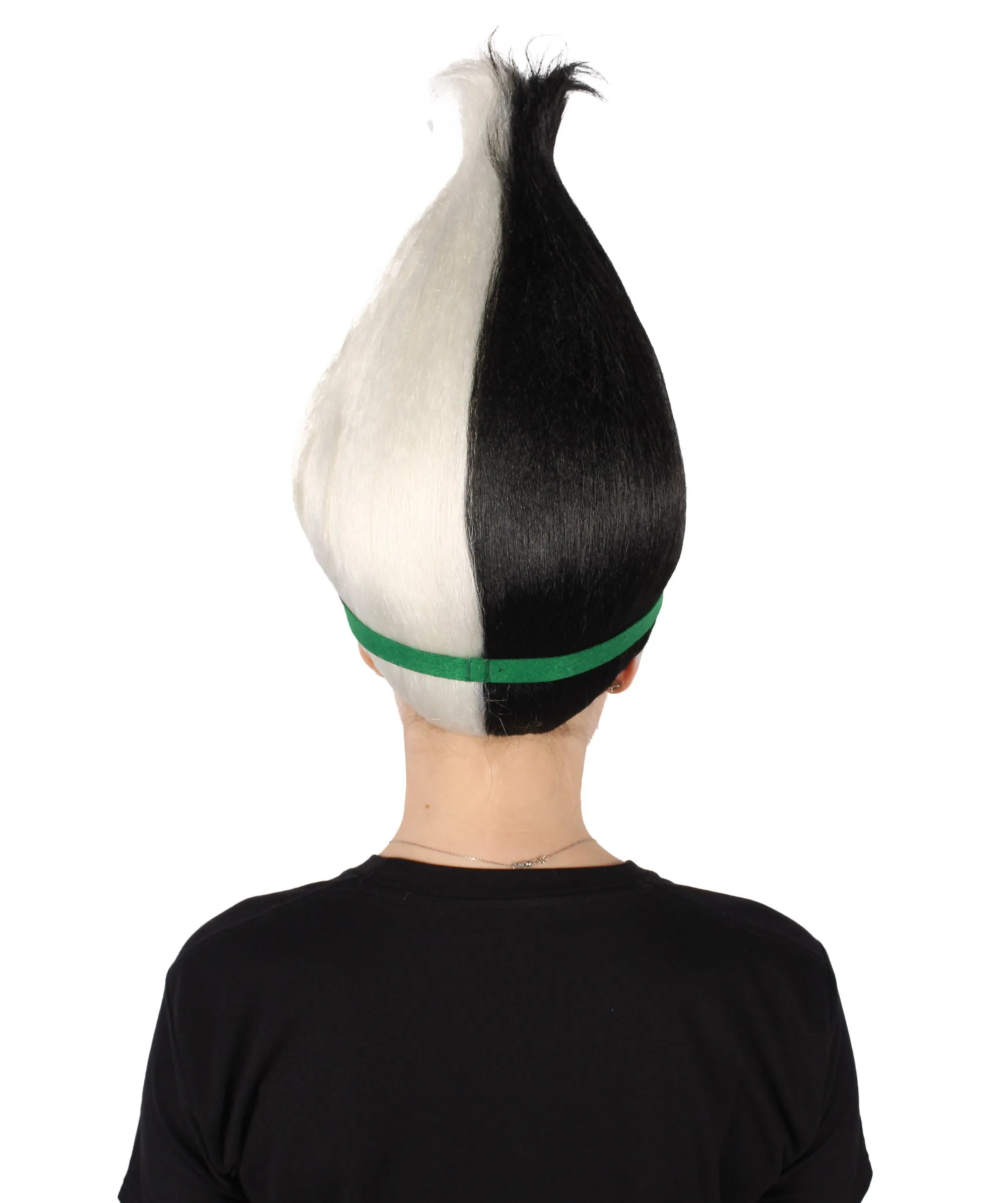 Princess Troll | Pink Pointy wig with Green and Blue Felt Flower Crown | Premium Halloween Wigs