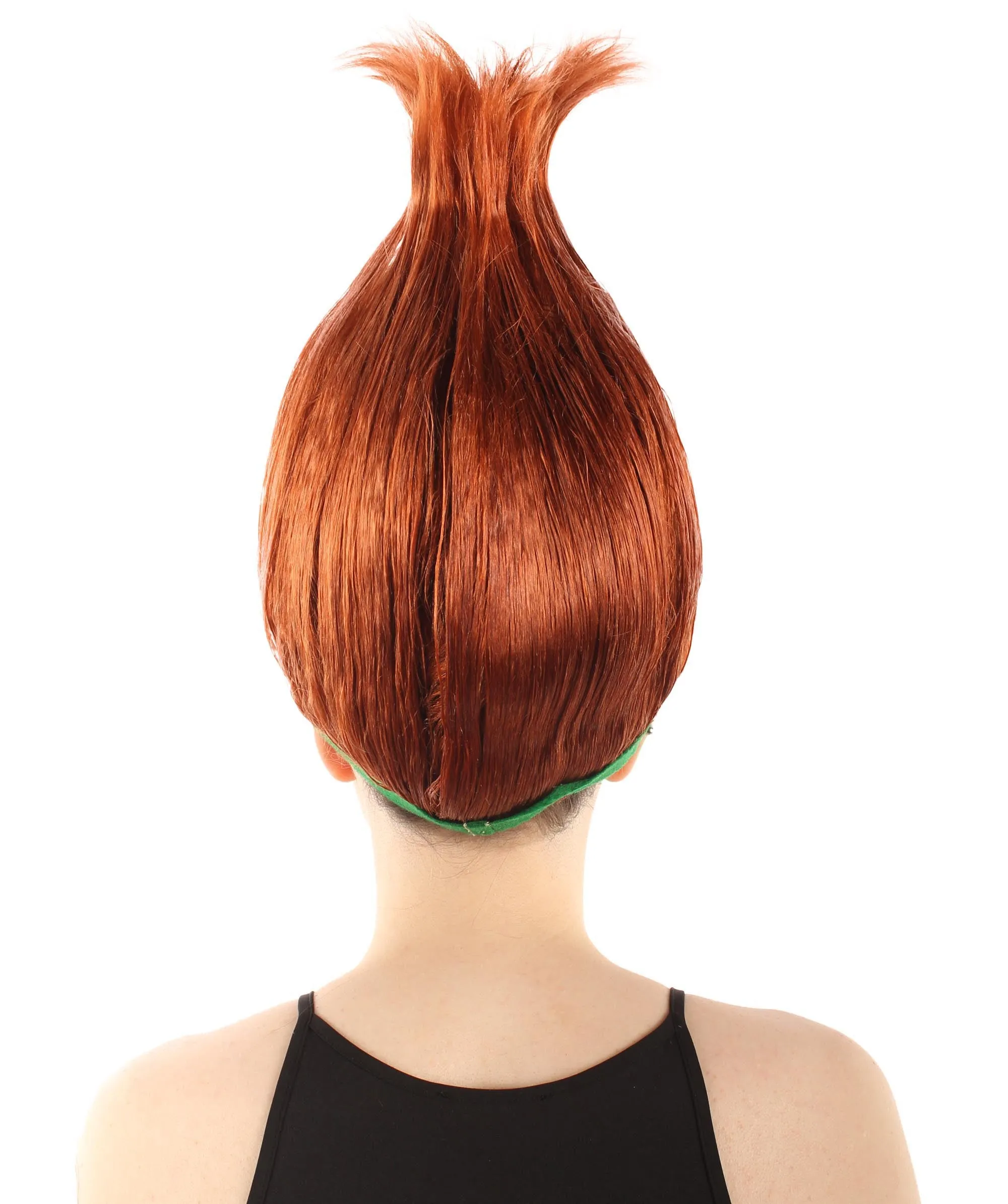 Princess Troll | Pink Pointy wig with Green and Blue Felt Flower Crown | Premium Halloween Wigs
