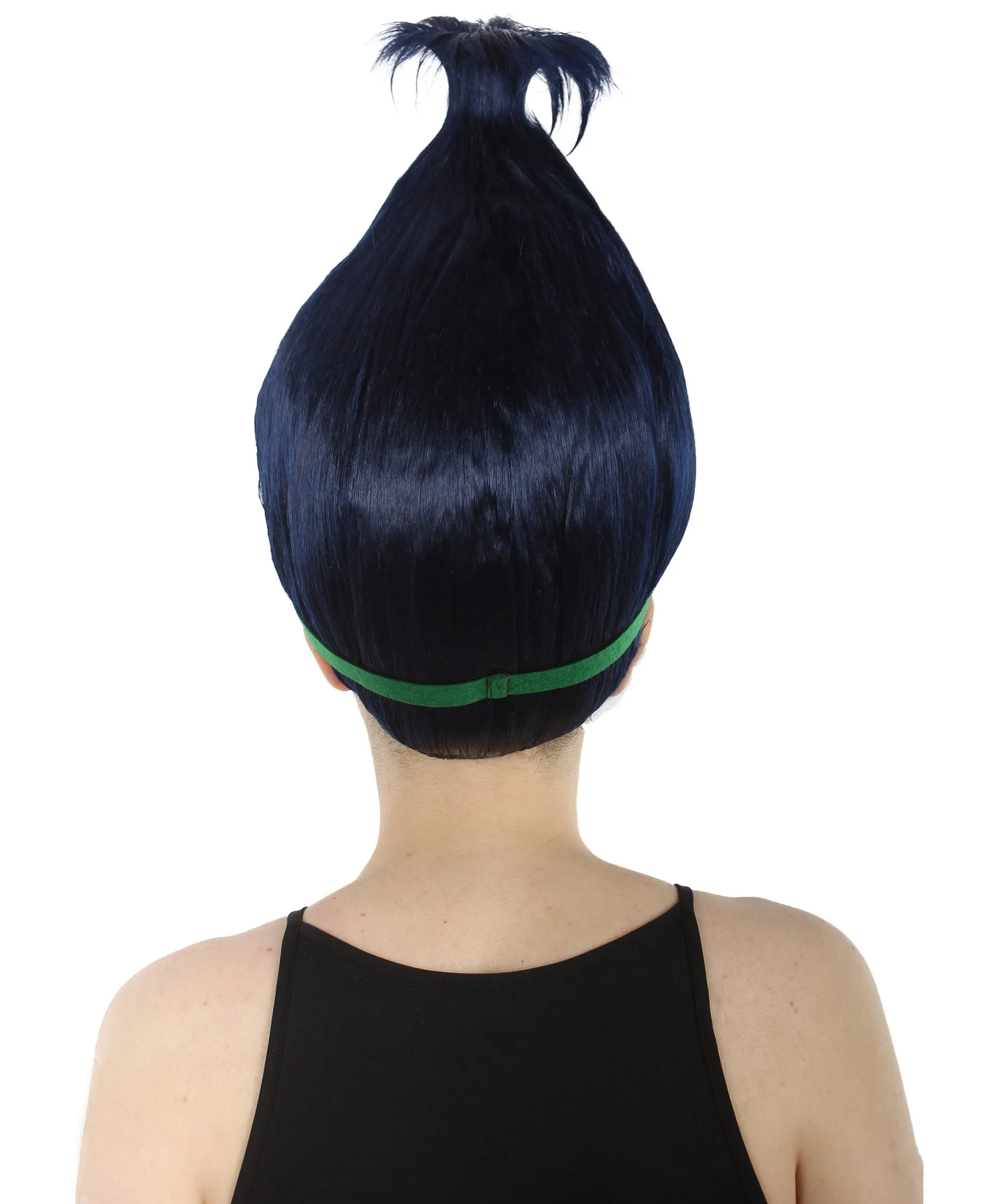 Princess Troll | Pink Pointy wig with Green and Blue Felt Flower Crown | Premium Halloween Wigs