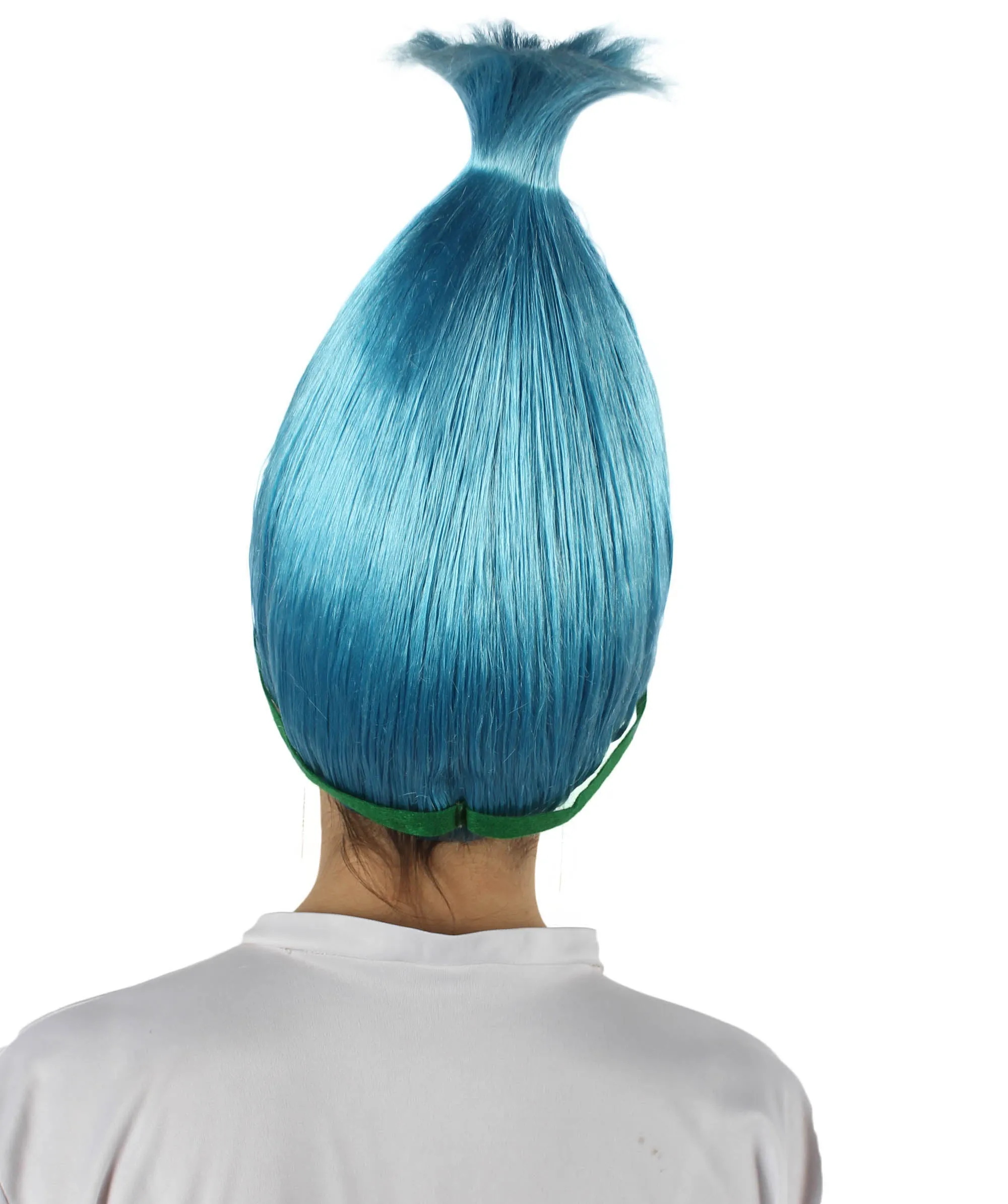 Princess Troll | Pink Pointy wig with Green and Blue Felt Flower Crown | Premium Halloween Wigs