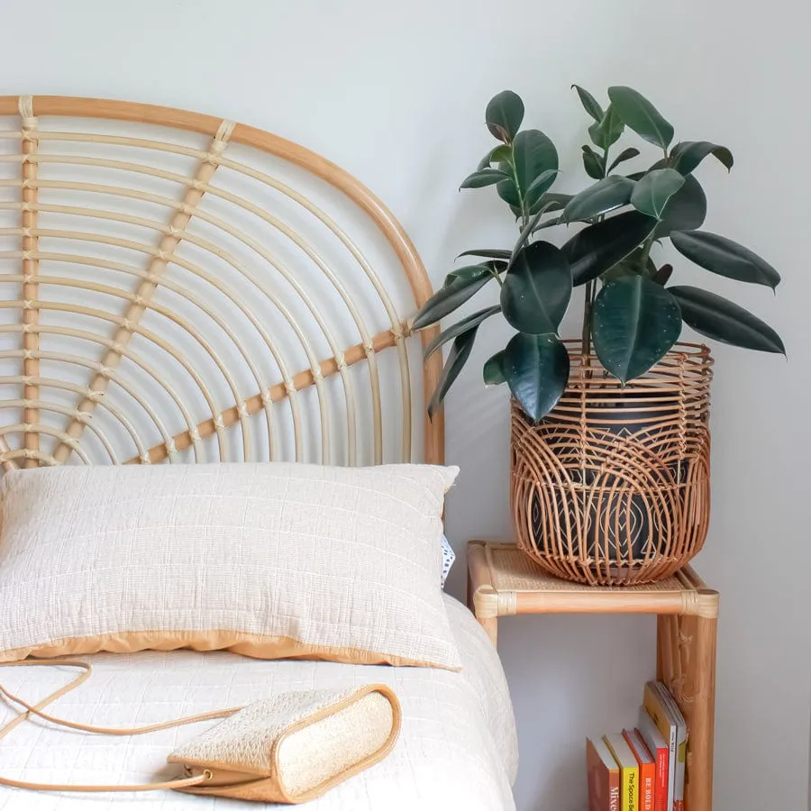 Rainbow Rattan Bedhead Double Size Natural