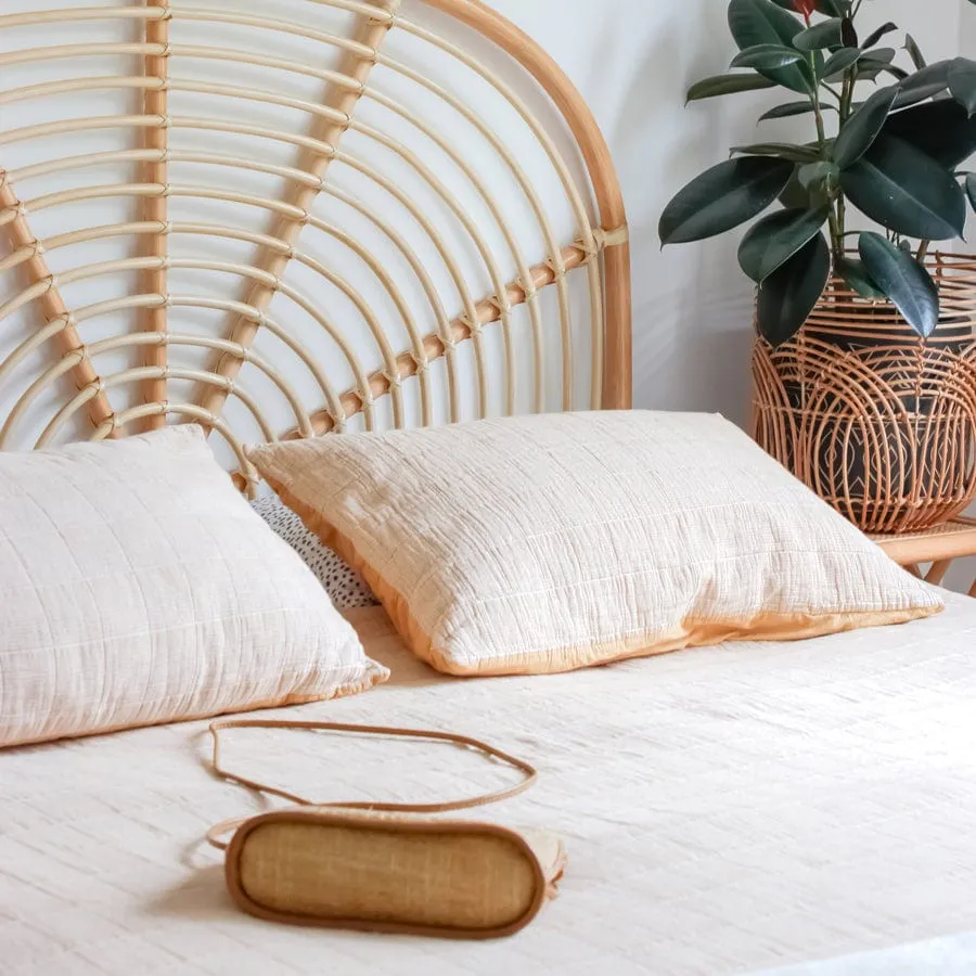 Rainbow Rattan Bedhead Double Size Natural