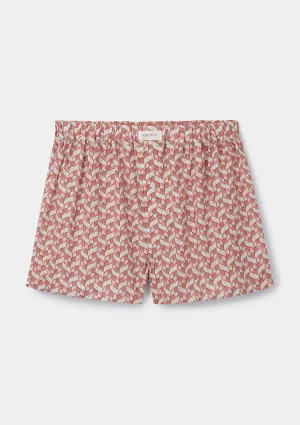 Refraction Red Boxer Shorts - Made with Liberty Fabric