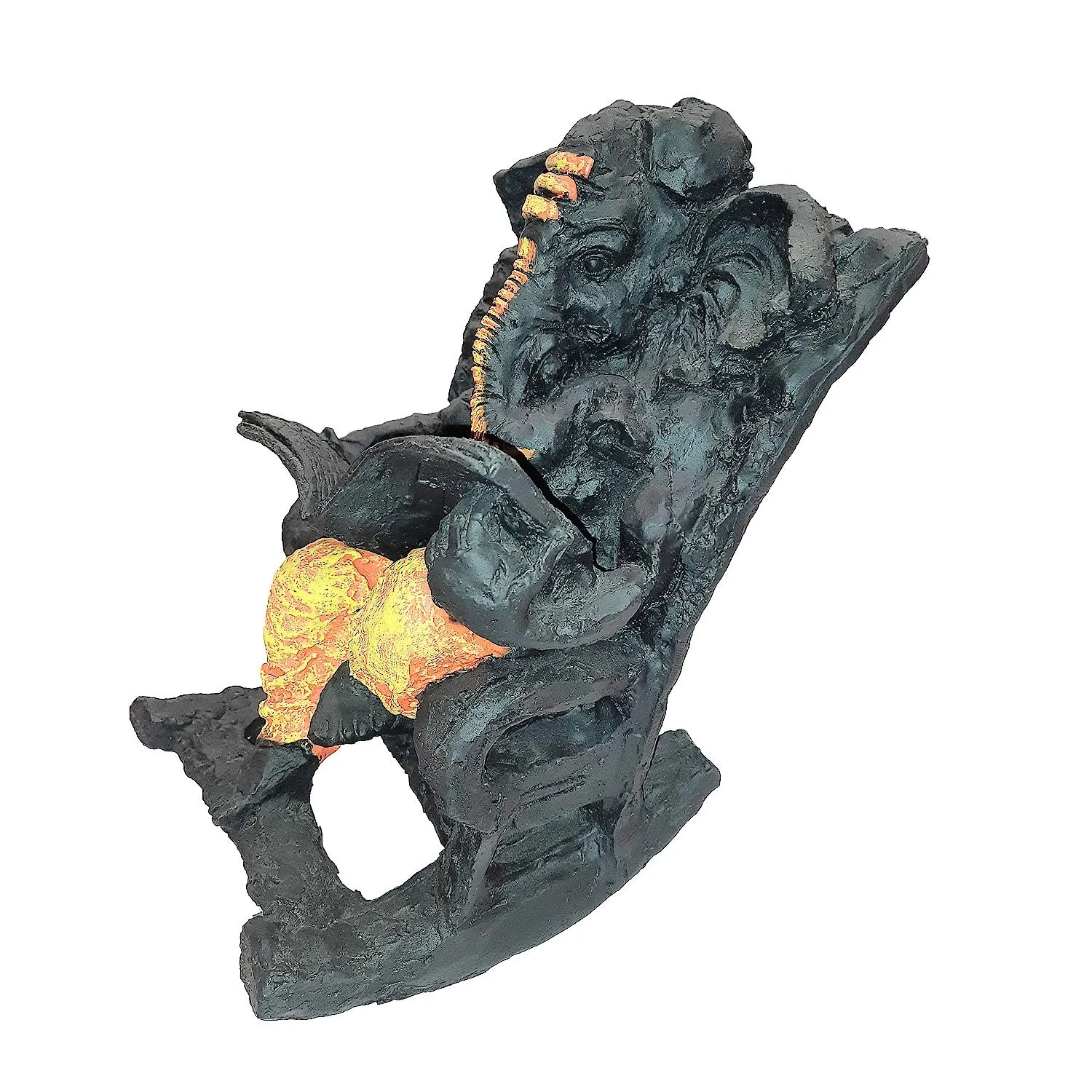 Resin Ganesha on Rocking Chair 16 in