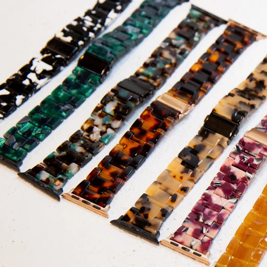 Rosetta Resin Watch Strap - Light Tortoise Shell - 42mm/44mm