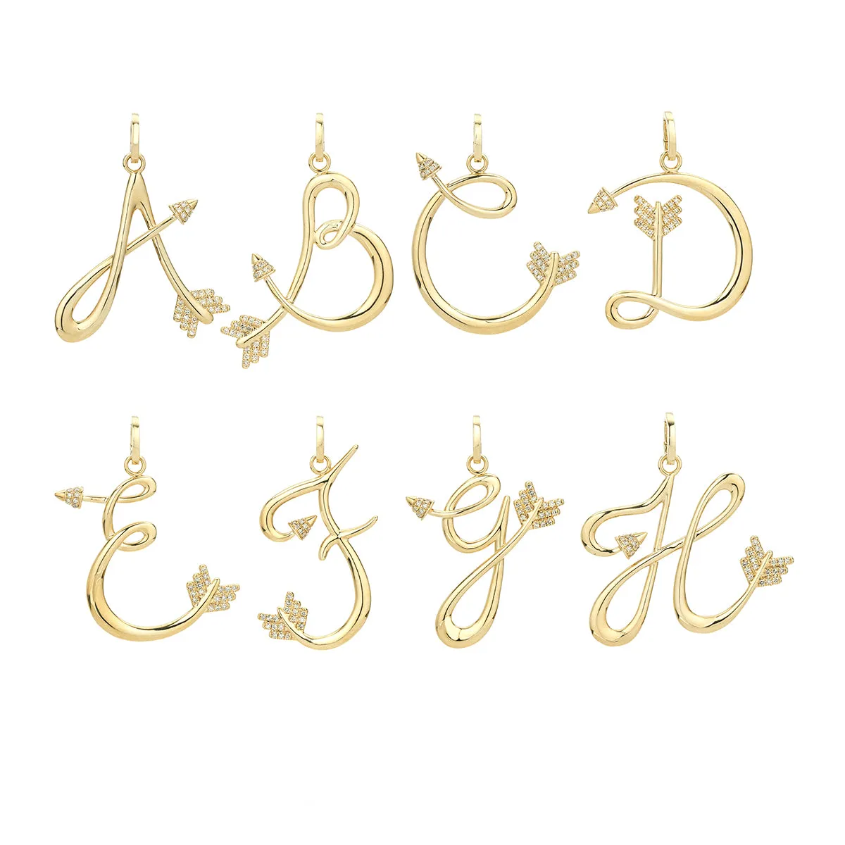 Satin Cord Diamond Arrow Initial Necklace