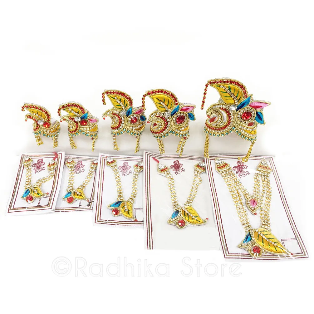Swan Boat- Leaf Design- Turban Crown and Necklace Set