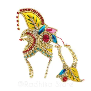 Swan Boat- Leaf Design- Turban Crown and Necklace Set