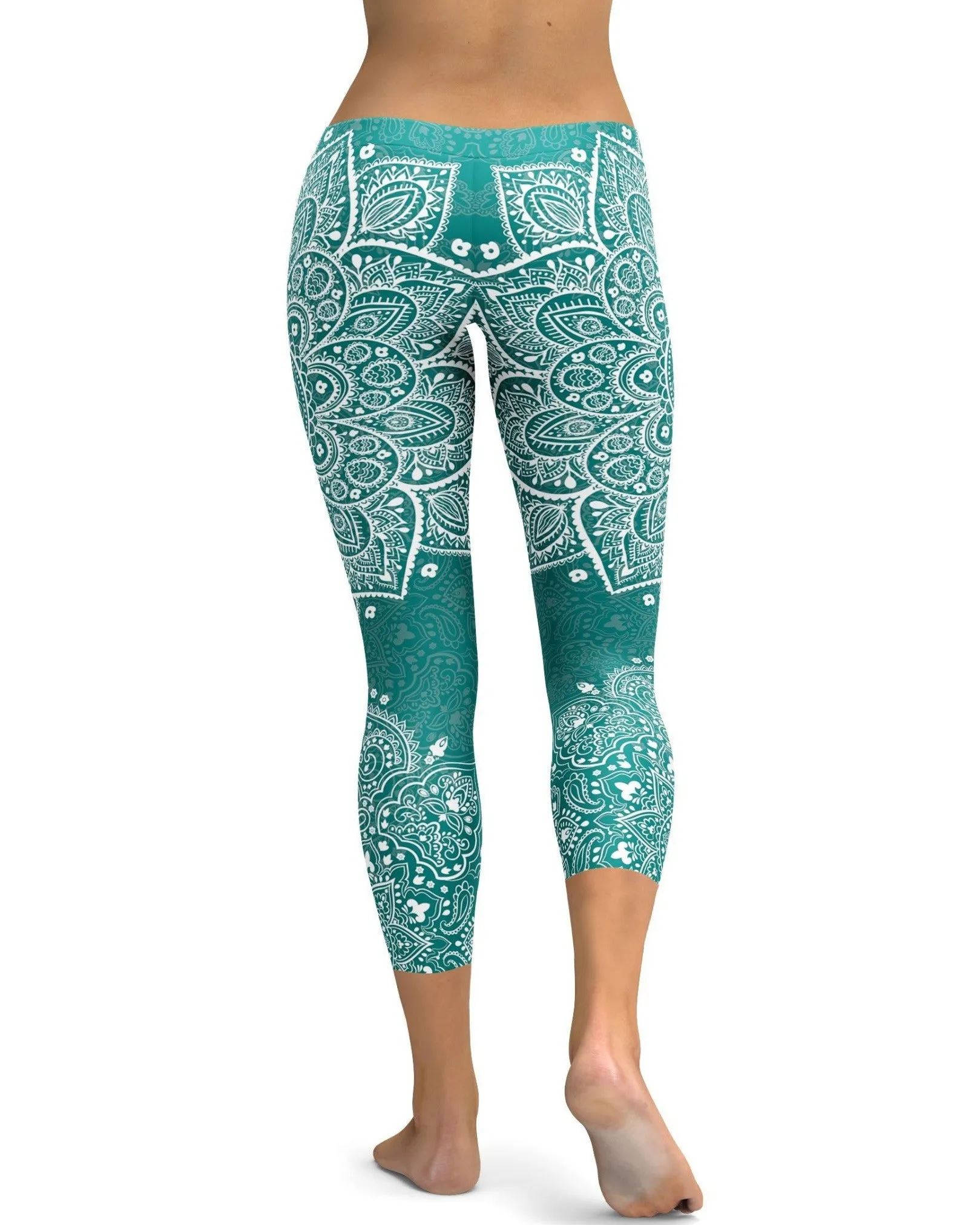 Teal Mandala Capris