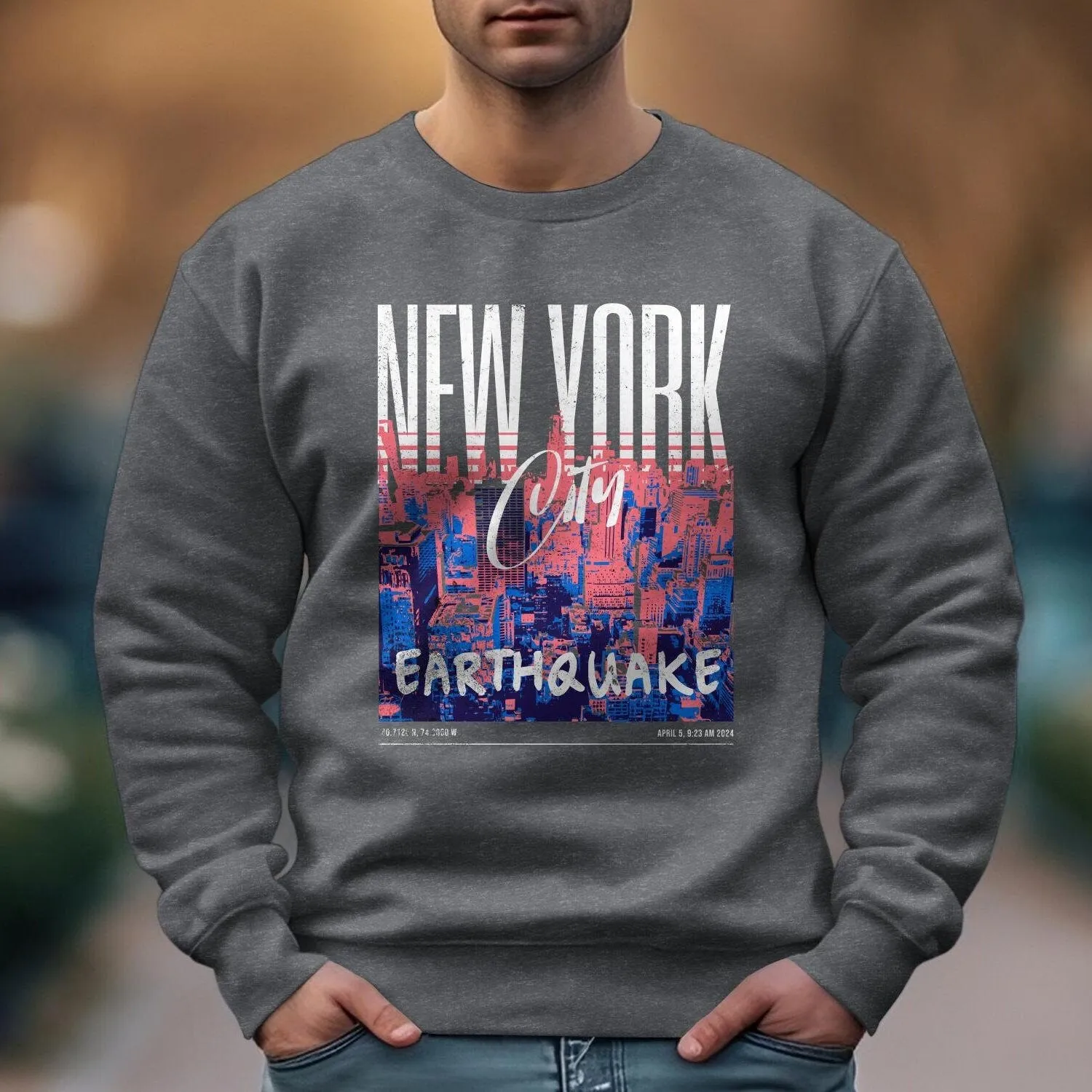 Urban New Your City Earthquake Graphic Tee, City Skyline Print Shirt, New jersey earthquake, Earthquake NJ Shirt, Earthquake of April 5 2024
