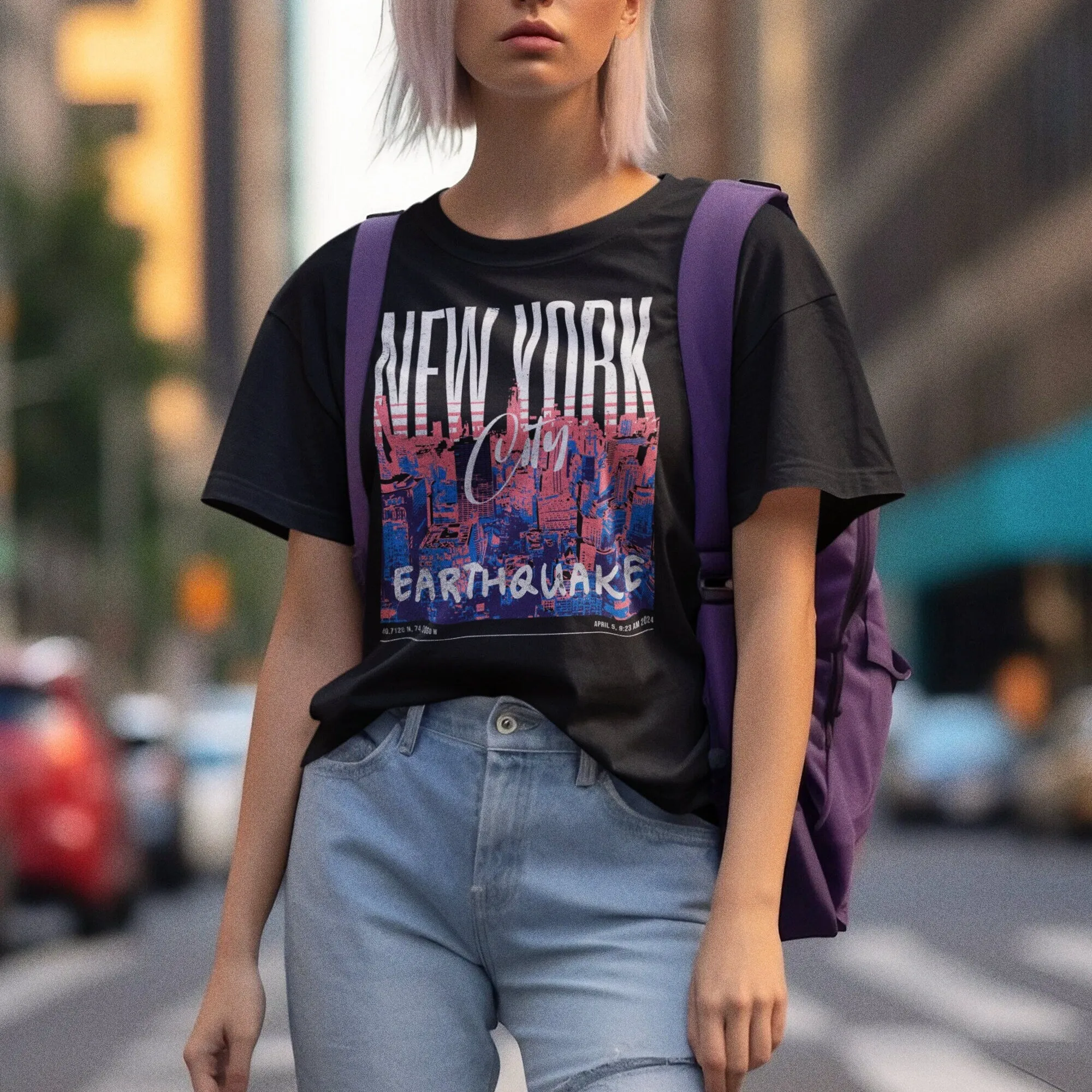 Urban New Your City Earthquake Graphic Tee, City Skyline Print Shirt, New jersey earthquake, Earthquake NJ Shirt, Earthquake of April 5 2024