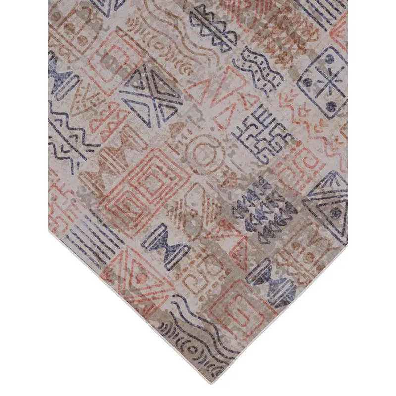Yanika Boho Carpet - Blue & Orange