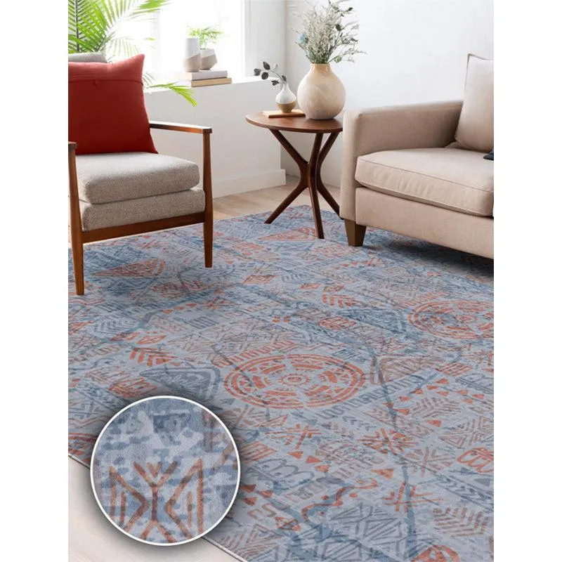 Yanika Boho Carpet - Blue & Red