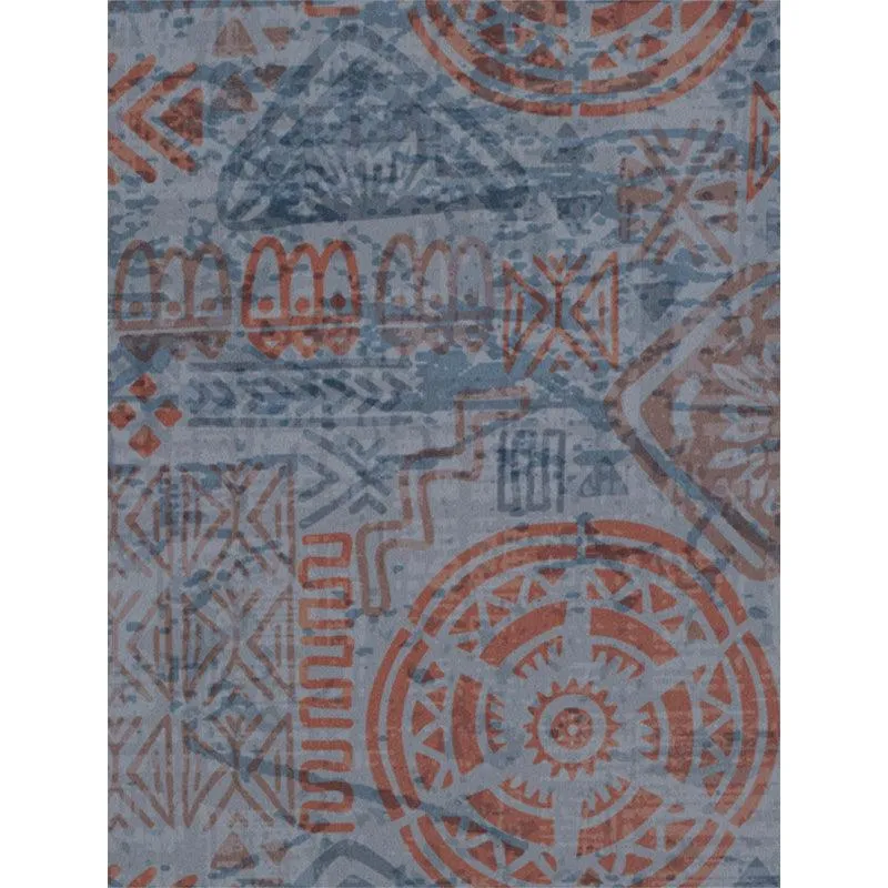 Yanika Boho Carpet - Blue & Red