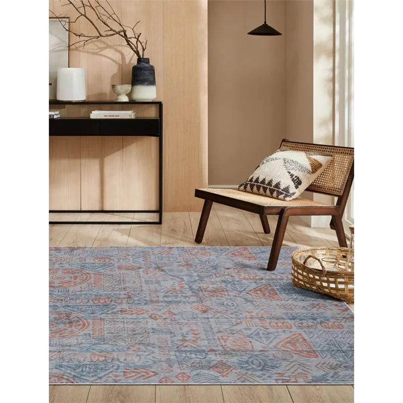 Yanika Boho Carpet - Blue & Red