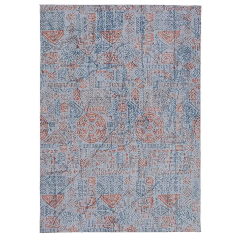 Yanika Boho Carpet - Blue & Red