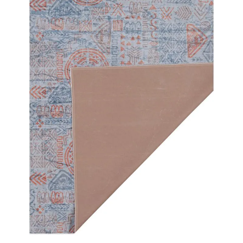 Yanika Boho Carpet - Blue & Red