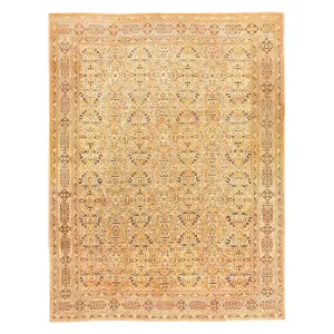 Yellow Antique Persian Haji Jalili Tabriz Rug - 11' x 14'8"